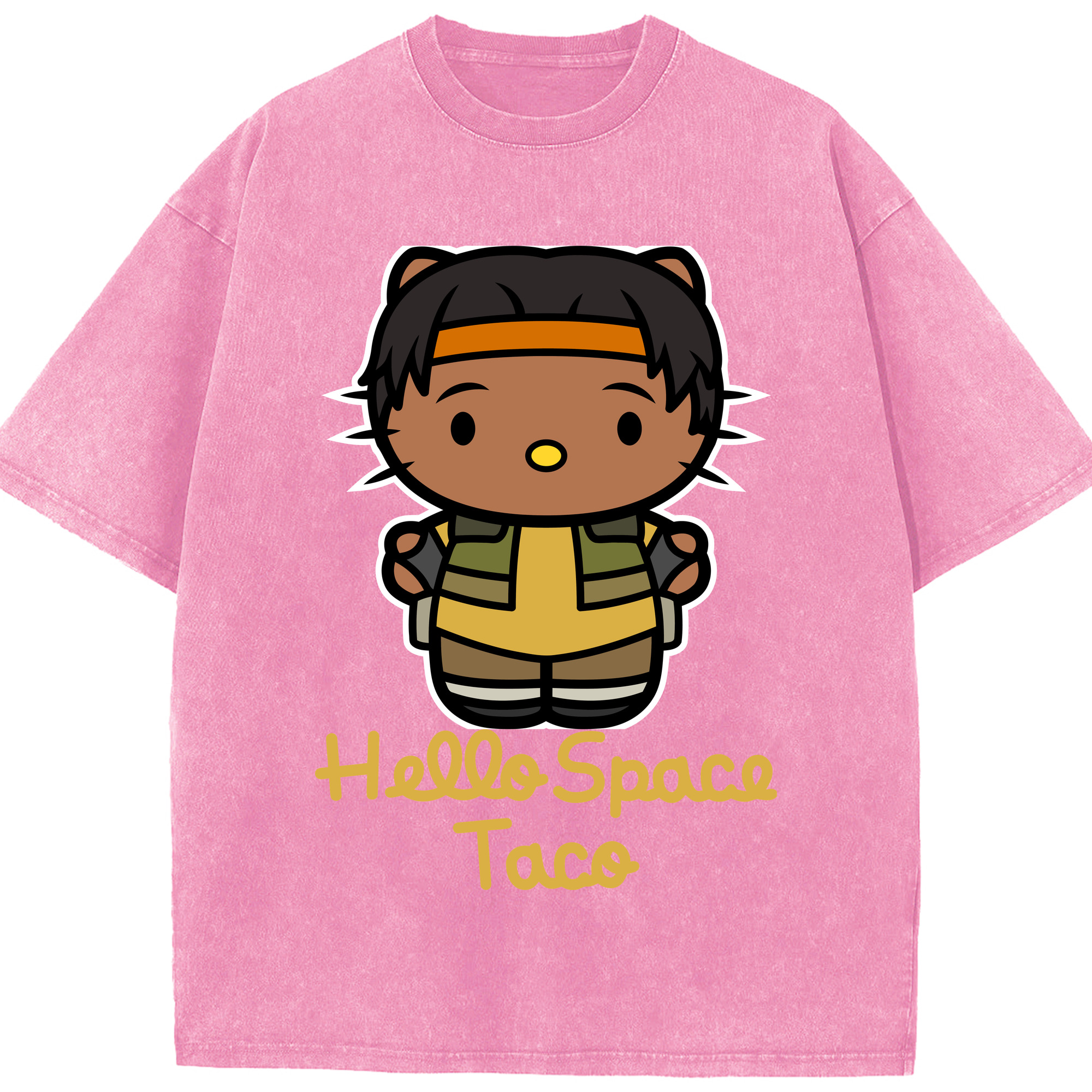 （画像用） Hello Kitty ハローキティ 綿100% ヴィンテージ風 半袖Tシャツ（フロントプリント）